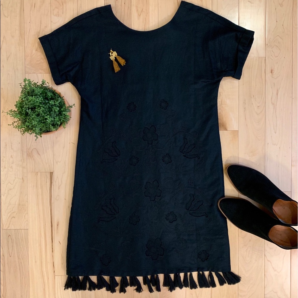 Madewell Embroidered Tassel Tee Dress XXS